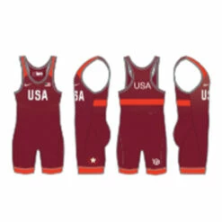 Nike Youth USAWR Grappler Elite Tour Wrestling Singlet - Red