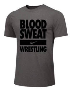 Nike Youth Wrestling Blood Sweat Tee - Grey/Black