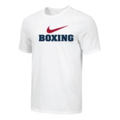 Nike Men's Boxing Red Swoosh Tee - White/Red/Blue