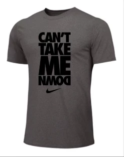 Nike Youth Wrestling Can't Take Me Down Tee - Grey/Black