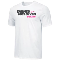 Nike Men's Boxing Earned Not Given Tee - White/Black/Pink