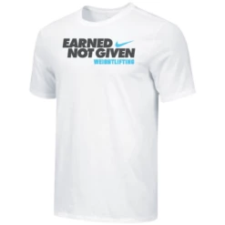 Nike Men's Weightlifting Earned Not Given Tee - White/Black/Blue
