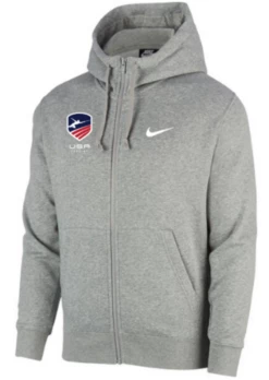 Nike Youth USA Fencing Club Fleece Full Zip Hoodie - Heather Grey