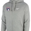Nike Men's USA Weightlifting Club Fleece Full Zip Hoodie - Heather Grey