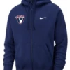 Nike Men's USA Weightlifting Club Fleece Full Zip Hoodie - Navy/White