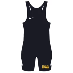 Nike University Of Iowa Grappler Elite Wrestling Singlet - Black/Gold