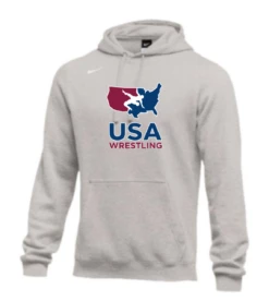 Nike Men's USA Wrestling Club Fleece Hoodie - Grey