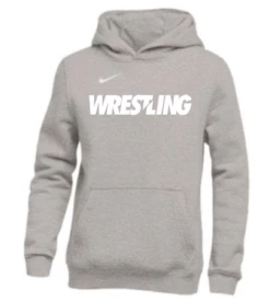 Nike Youth Wrestling Pullover Club Fleece Hoodie - Grey/White