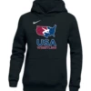 Nike Youth USA Wrestling Pullover Club Fleece Hoodie - Black/White
