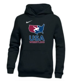 Nike Youth USA Wrestling Pullover Club Fleece Hoodie - Black/White