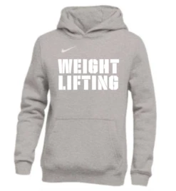 Nike Youth Weightlifting Pullover Club Fleece Hoodie - Grey/White