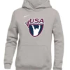 Nike Youth USA Weightlifting Pullover Club Fleece Hoodie - Grey/White