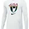 Nike Men's USA Weightlifting Team Legend LS Black History Month Crew - White