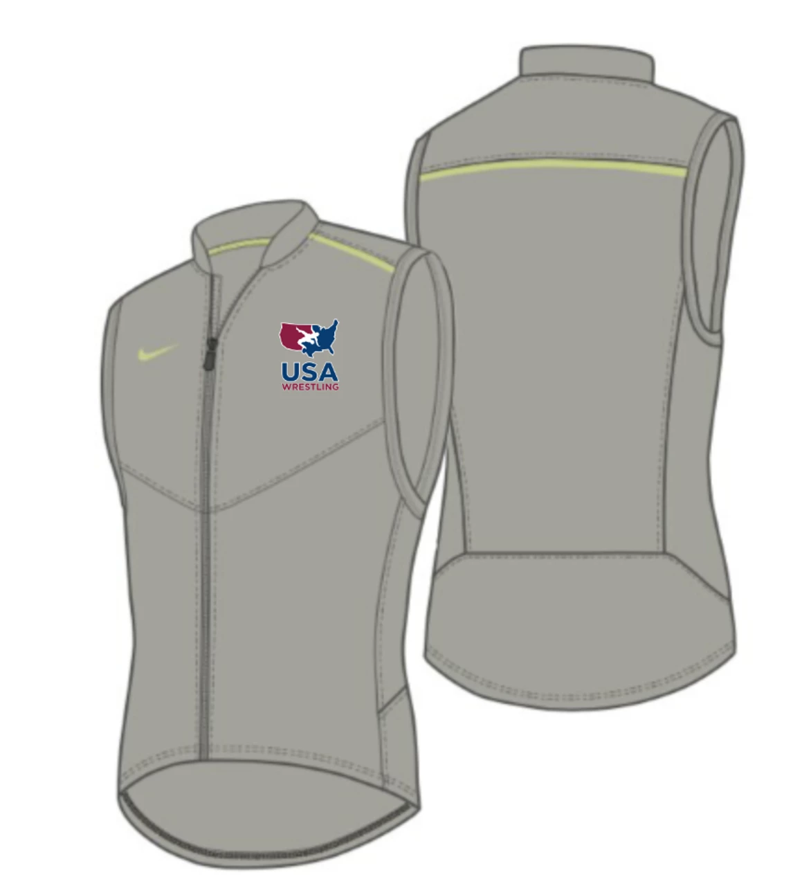 Nike Men's USA Wrestling Performance Vest - Pewter