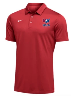 Nike Men's USA Wrestling SS Polo - Scarlet