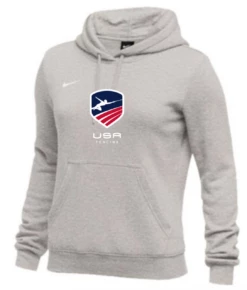 Nike Women's USAF Club Fleece Pullover Hoodie - Heather Grey