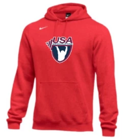 Nike Men's USA Weightlifting Club Fleece Pullover Hoodie - Scarlet