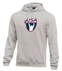 Nike Men's USA Weightlifting Club Fleece Pullover Hoodie - Heather Grey