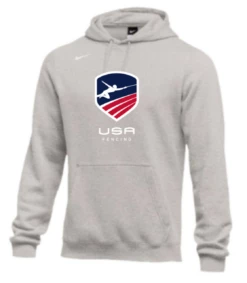 Nike Men's USA Fencing Club Fleece Pullover Hoodie - Heather Grey