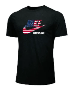 Nike Youth Wrestling USA Flag Tee - Black