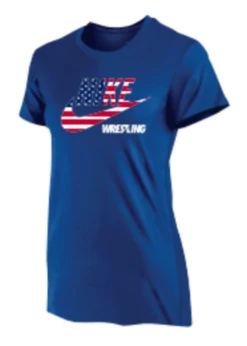 Nike Women's Wrestling USA Flag Tee - Royal