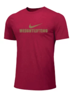 Nike Men's Weightlifting Tee - Gold/Red