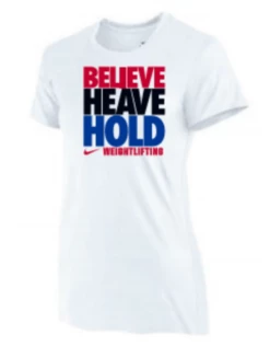 Nike Women's Weightlifting Believe Heave Hold Tee - White
