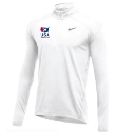 Nike Men's USA Wrestling 1/2 Zip Top - White