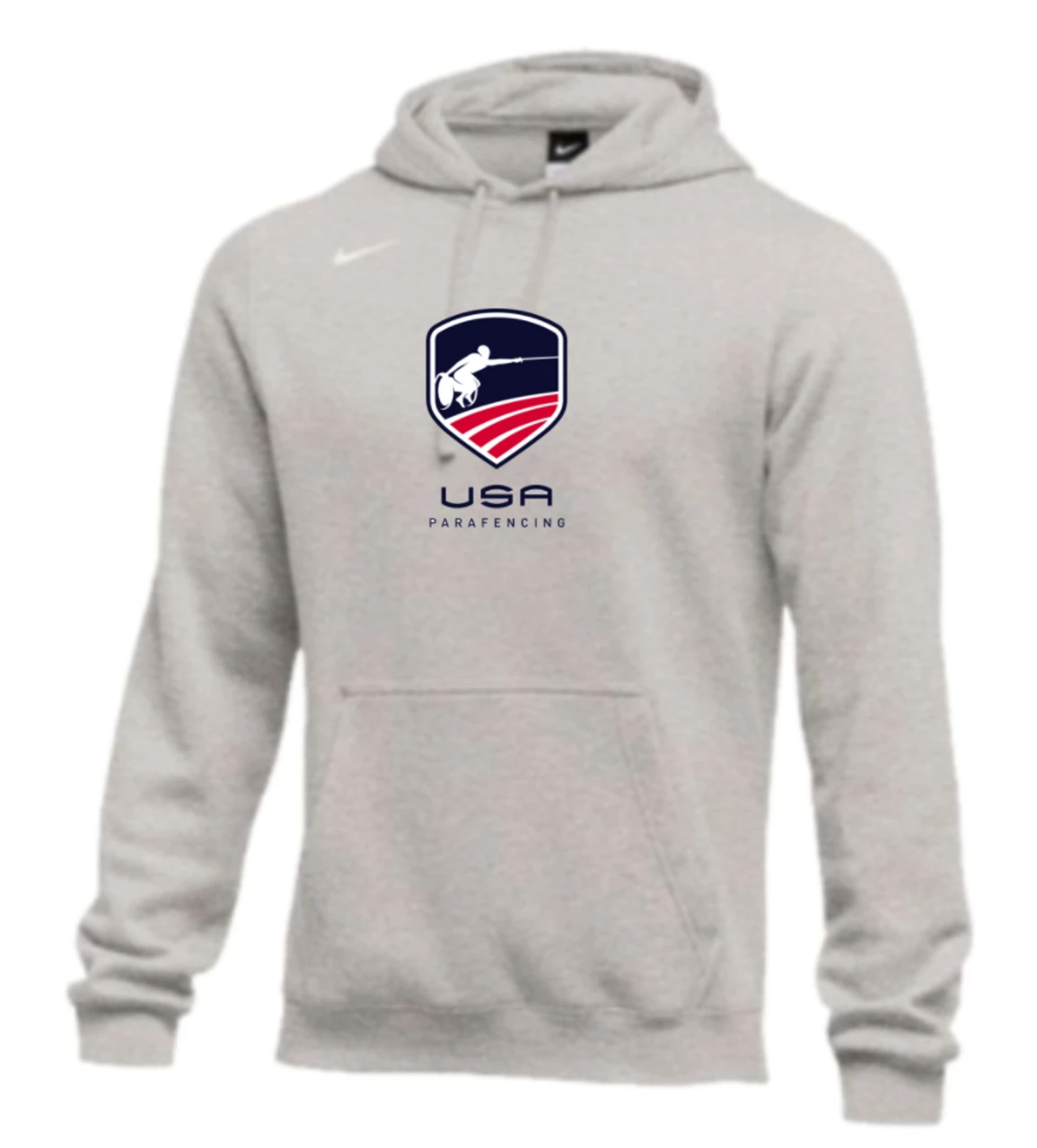 Nike Men's USA Parafencing Club Fleece Pullover Hoodie - Heather Grey