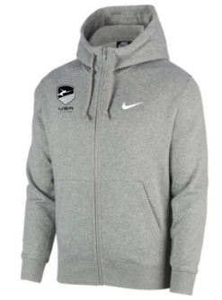 Nike Men's USA Fencing Club Fleece Full Zip Hoodie - Heather Grey/Monocrome