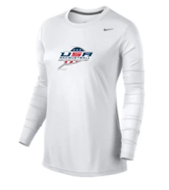 Nike Women's USA Racquetball Legend LS Crew - White/Cool Grey