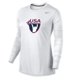 Nike Women's USA Weightlifting Legend LS Crew - White/Cool Grey