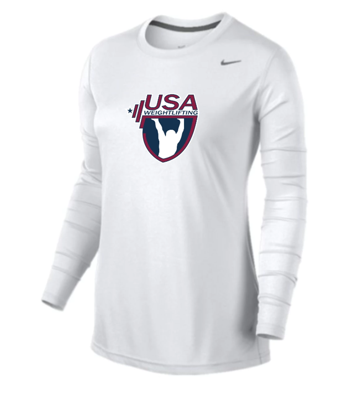 Nike Women's USA Weightlifting Legend LS Crew - White/Cool Grey