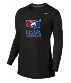 Nike Women's USA Wrestling Legend LS Crew - Black/Black/Cool Grey