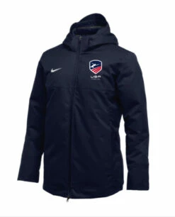 Nike Men's USA Fencing Team Down Filled Parka - Navy/Red/White/Blue