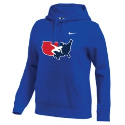 Nike Women's USA Wrestling Club Fleece Pullover Hoodie - Royal/White
