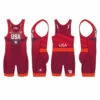Nike Youth USA Wrestling Paris Tour Wrestling Singlet - Red