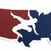 USA Wrestling 8 Inch Vinyl Sticker - Red/White/Blue