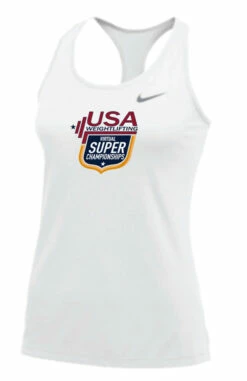 Nike Women's USA Weightlifting Virtual Super Champs Balance Tank - White