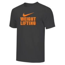 Nike Men's Weightlifting Stacked Tee - Black/Fluorescent Orange