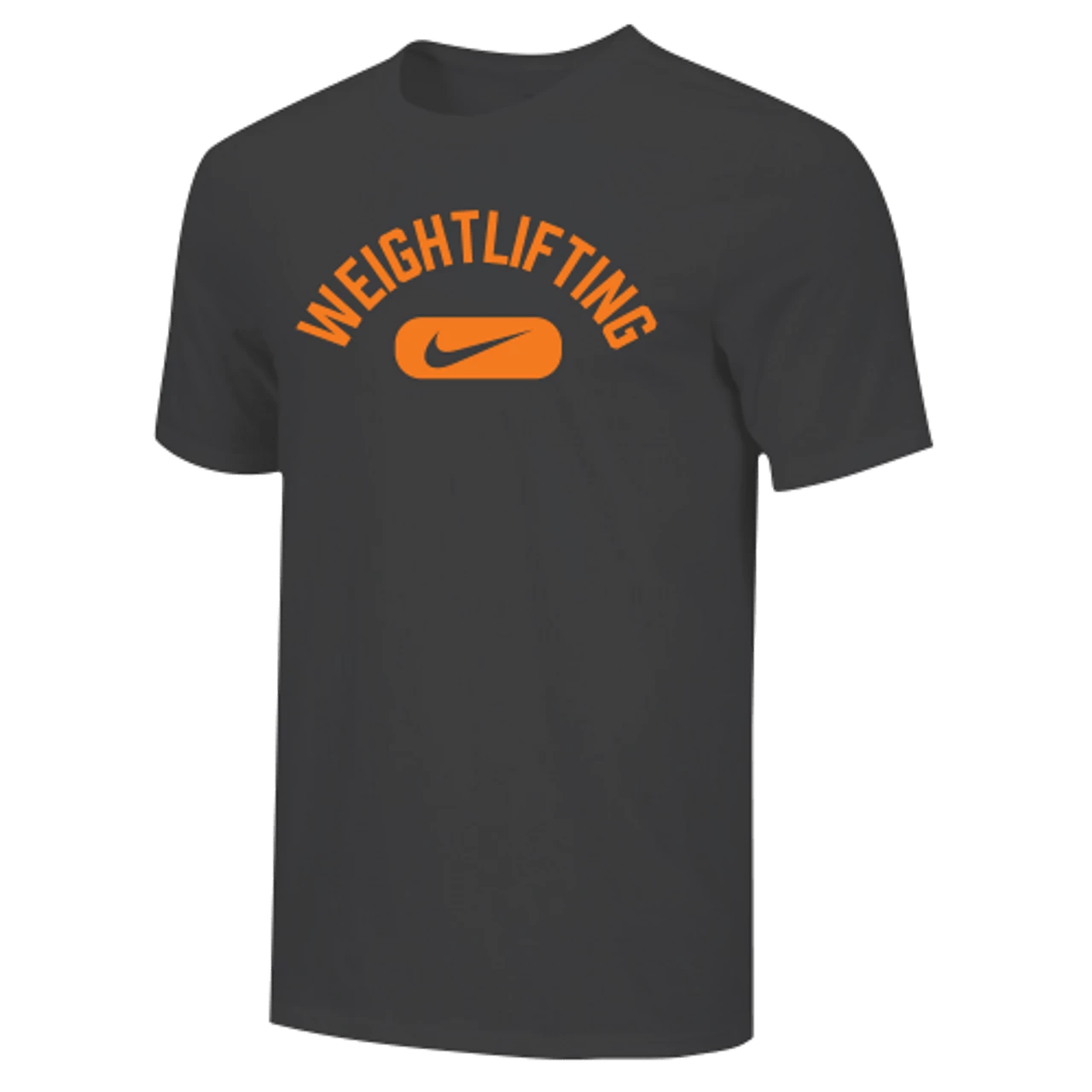 Nike Men's Weightlifting Swoosh Tee - Black/Fluorescent Orange