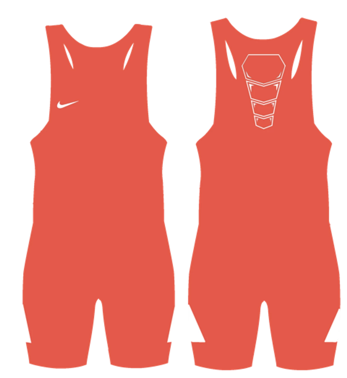 Nike Youth Grappler Elite Wrestling Singlet - Orange / White