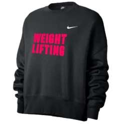 Nike Women’s Weightlifting Fleece Trend Crew - Black/Fluorescent Raspberry