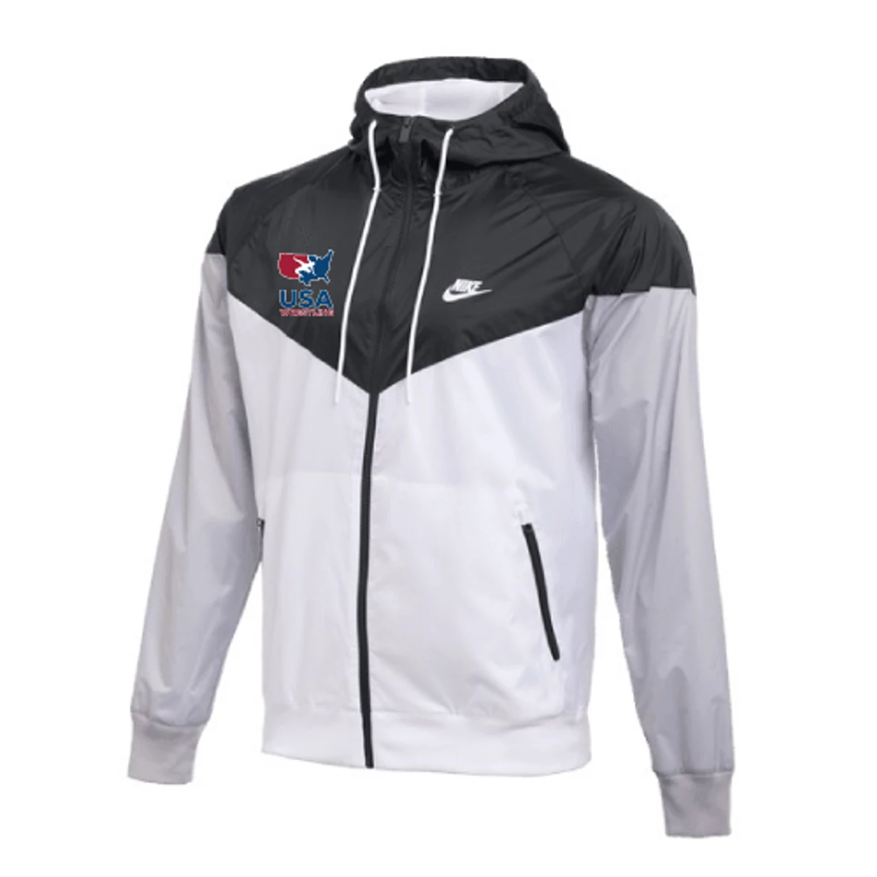 Nike Men's USA Wrestling Windrunner Jacket - Black/White/Wolf Grey/White