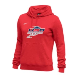 Nike Women's USA Racquetball Club Fleece Pullover Hoodie - Scarlet