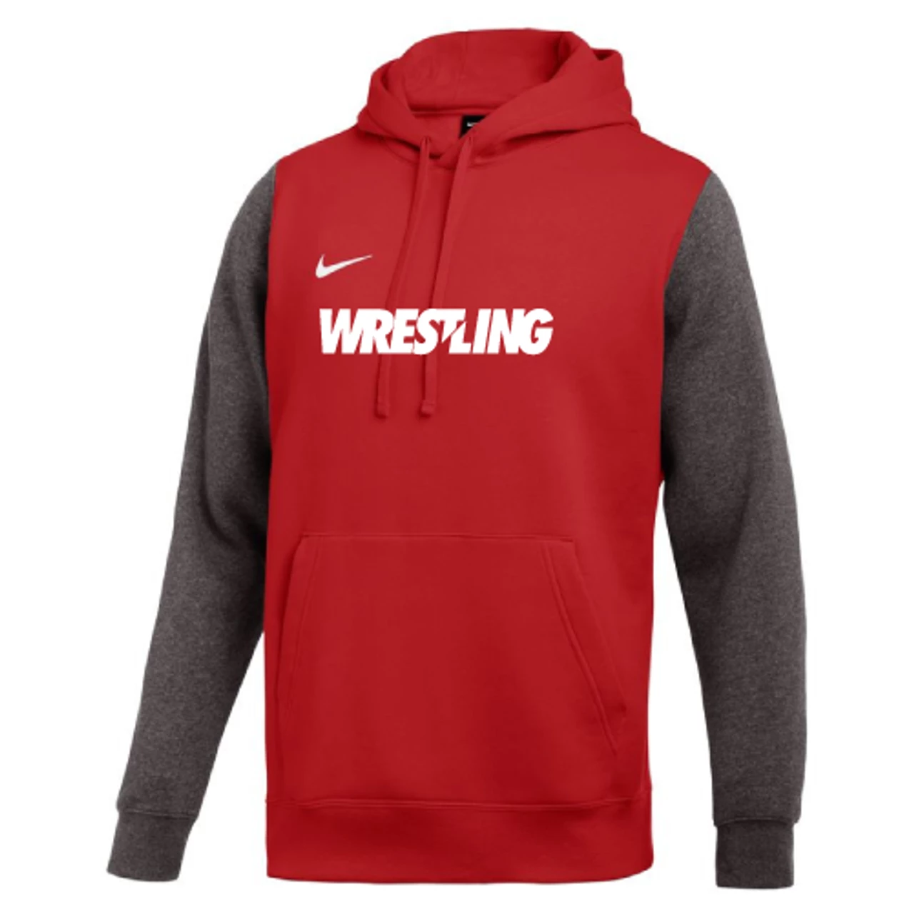 Nike Men's Wrestling Club Fleece Color Block Hoodie - Red/Grey